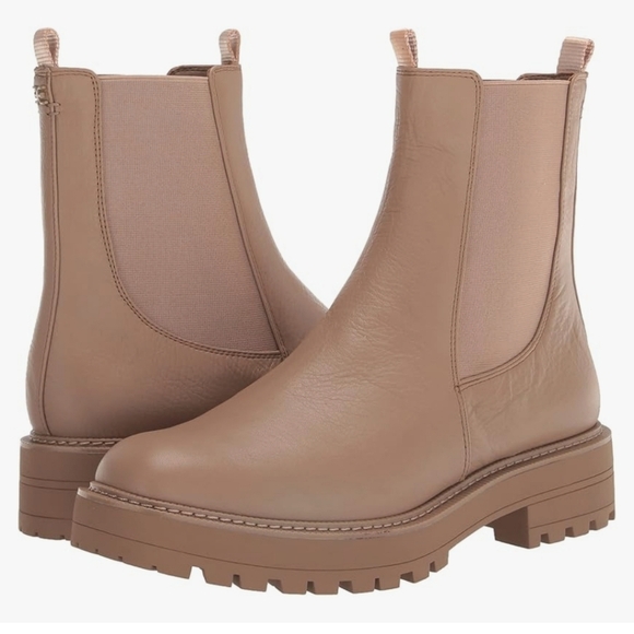 NEW Sam Edelman Women's Tan Chelsea Boots Size 9 leather upper - Picture 1 of 16